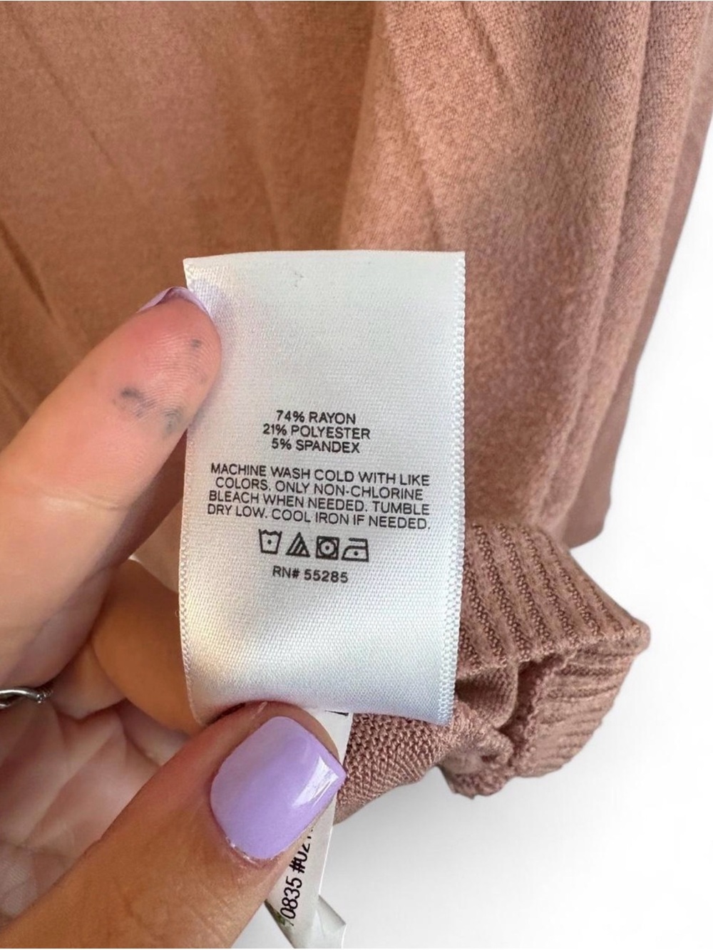 Express Cropped Cowl Neck Sweater - Mauve - Picture 3 of 5